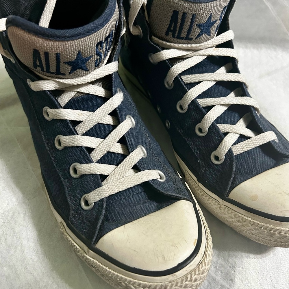 Converse Navy and White High-Top Sneakers - All Star